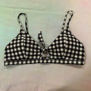 EUC Express Black & White Gingham Bikini Top Sz L